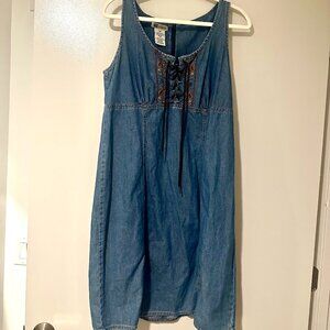 Vintage Faded Glory Denim Dress with Stitching